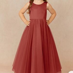 Azazie Muni Kids Formal Dress in terracotta